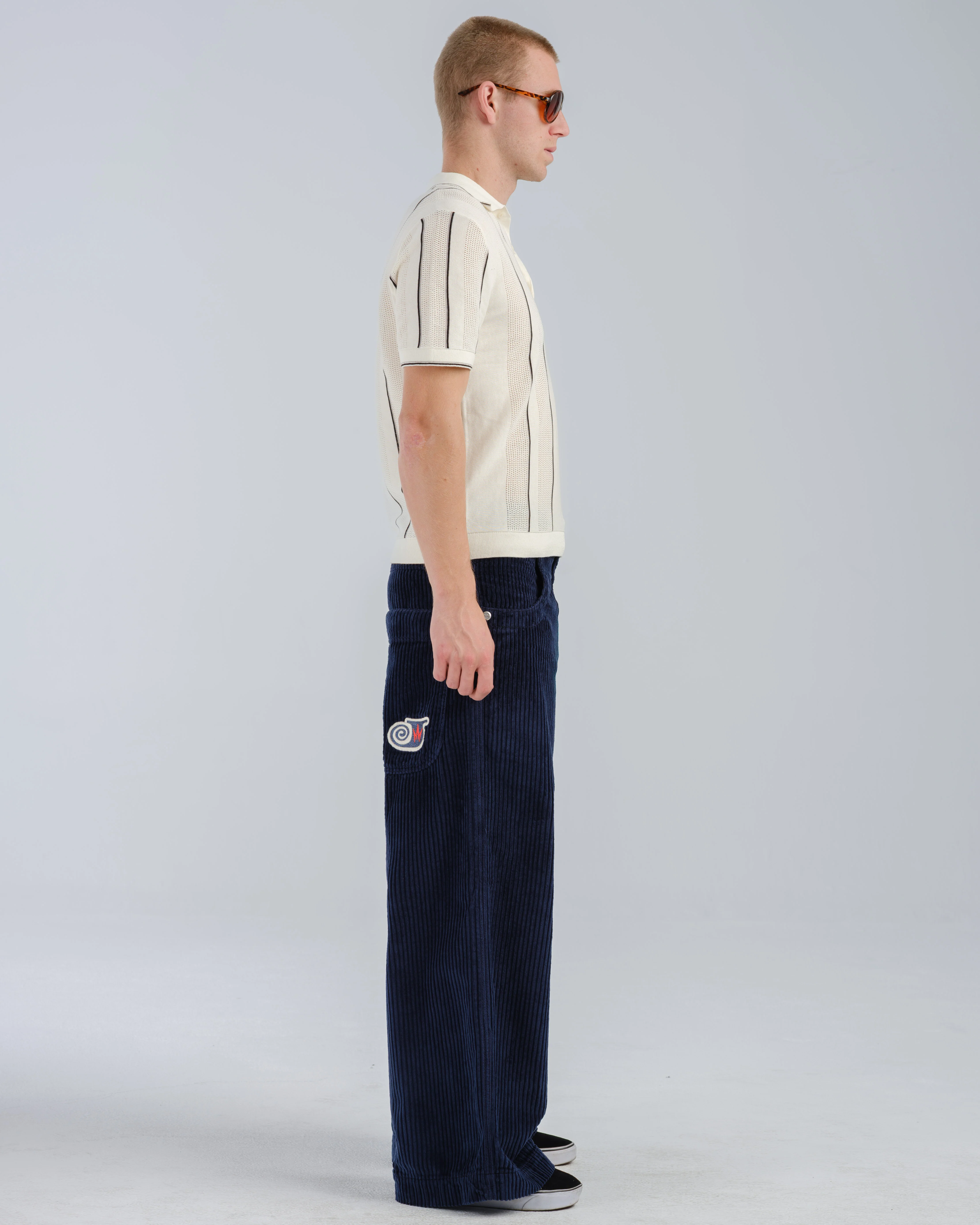101 Twin Cannon. 26". 4 Wale Corduroy. Navy. - Image 5