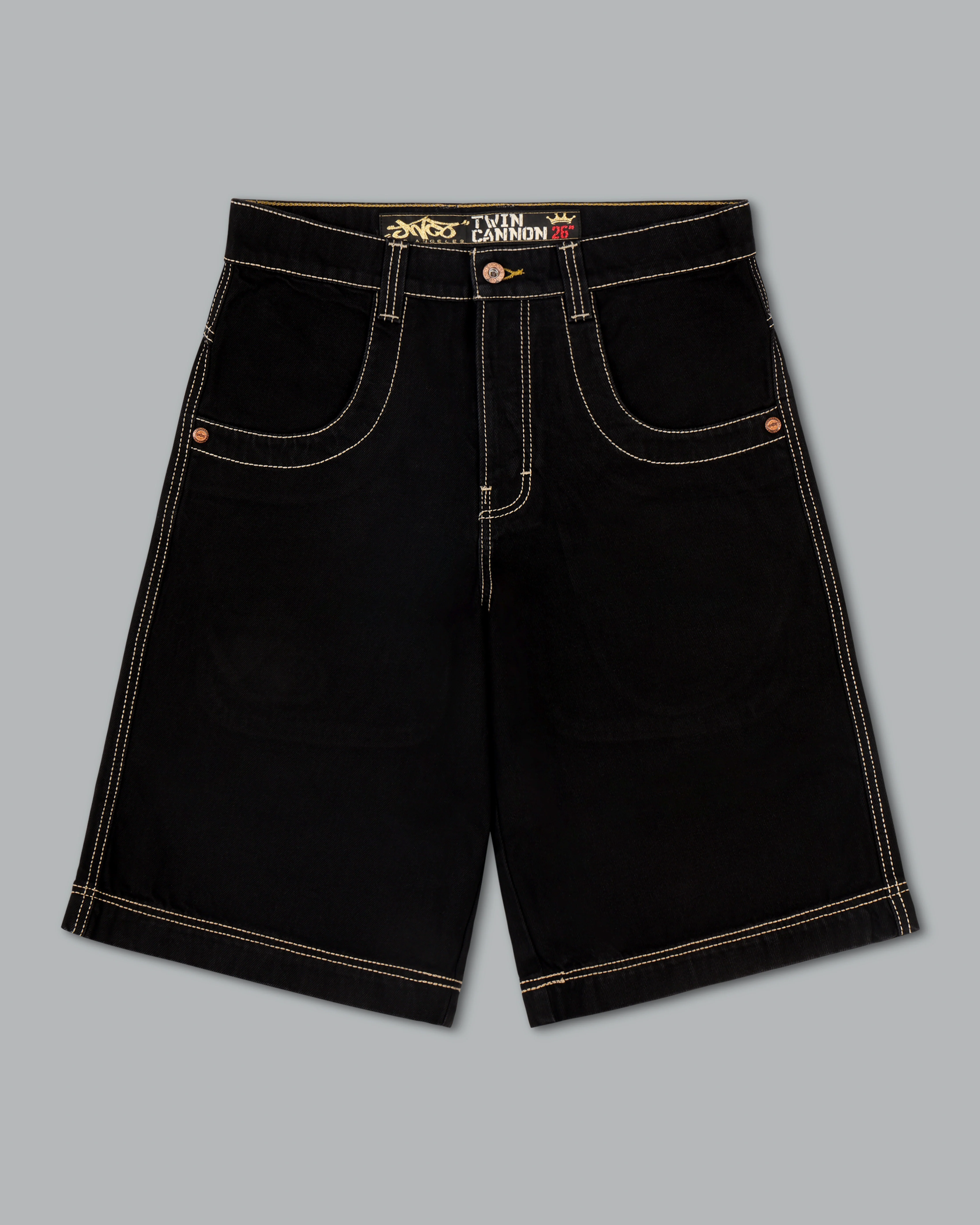 101 Twin Cannon Shorts. 14". Black/Gold J. - Image 5