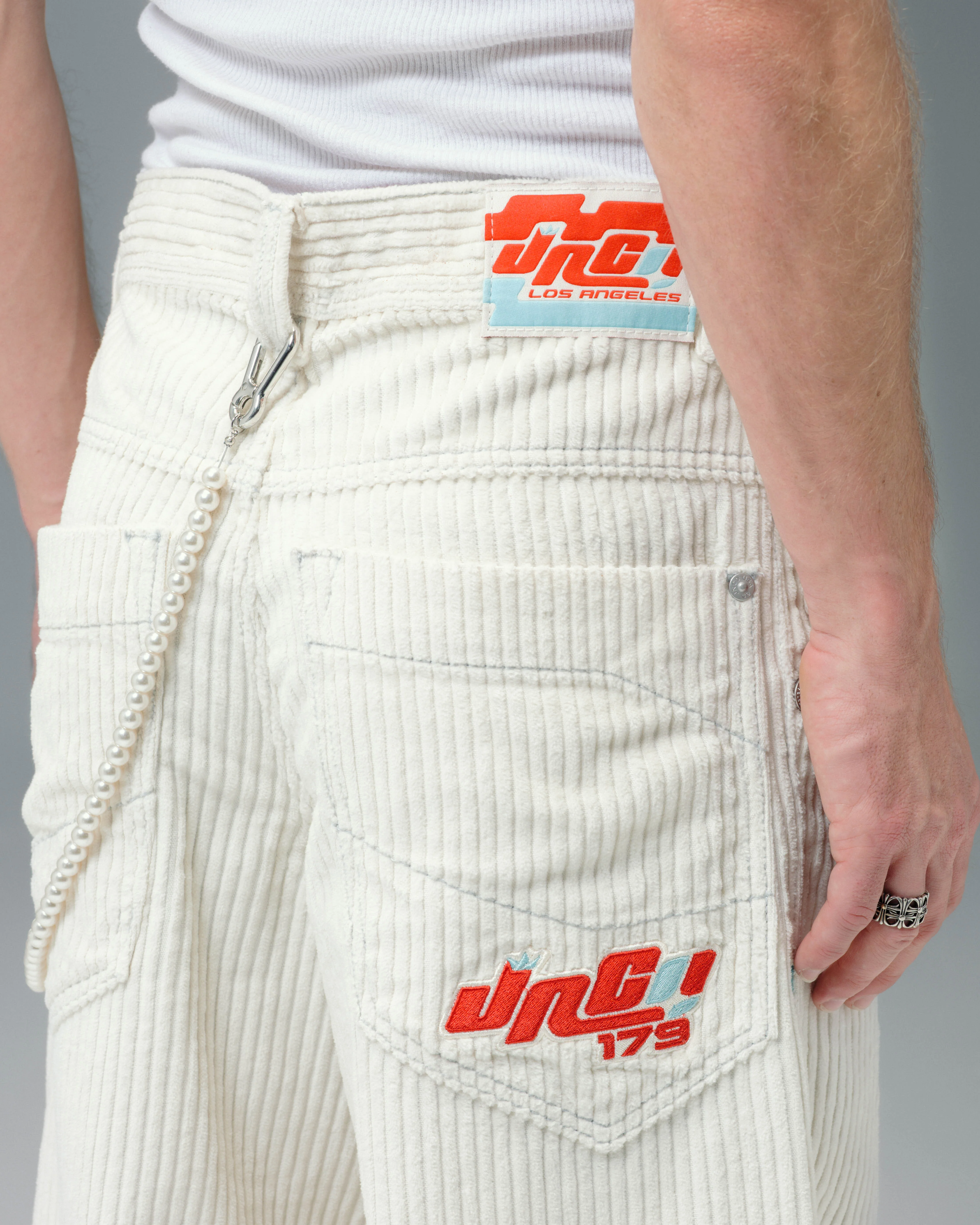 1179 Easy Wide Pipes. 23". 4 Wale Corduroy. Tofu. - Image 10
