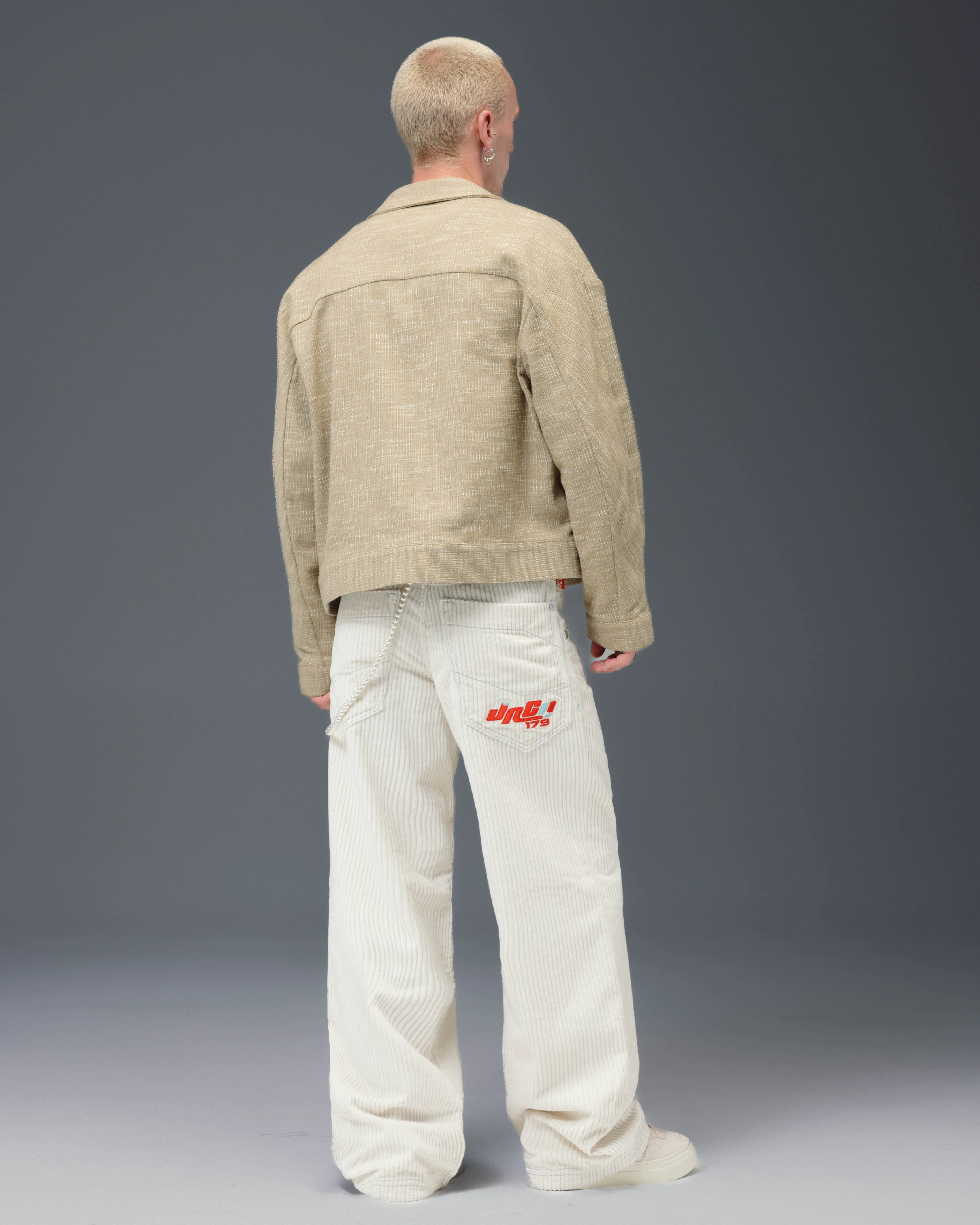 1179 Easy Wide Pipes. 23". 4 Wale Corduroy. Tofu. - Image 6