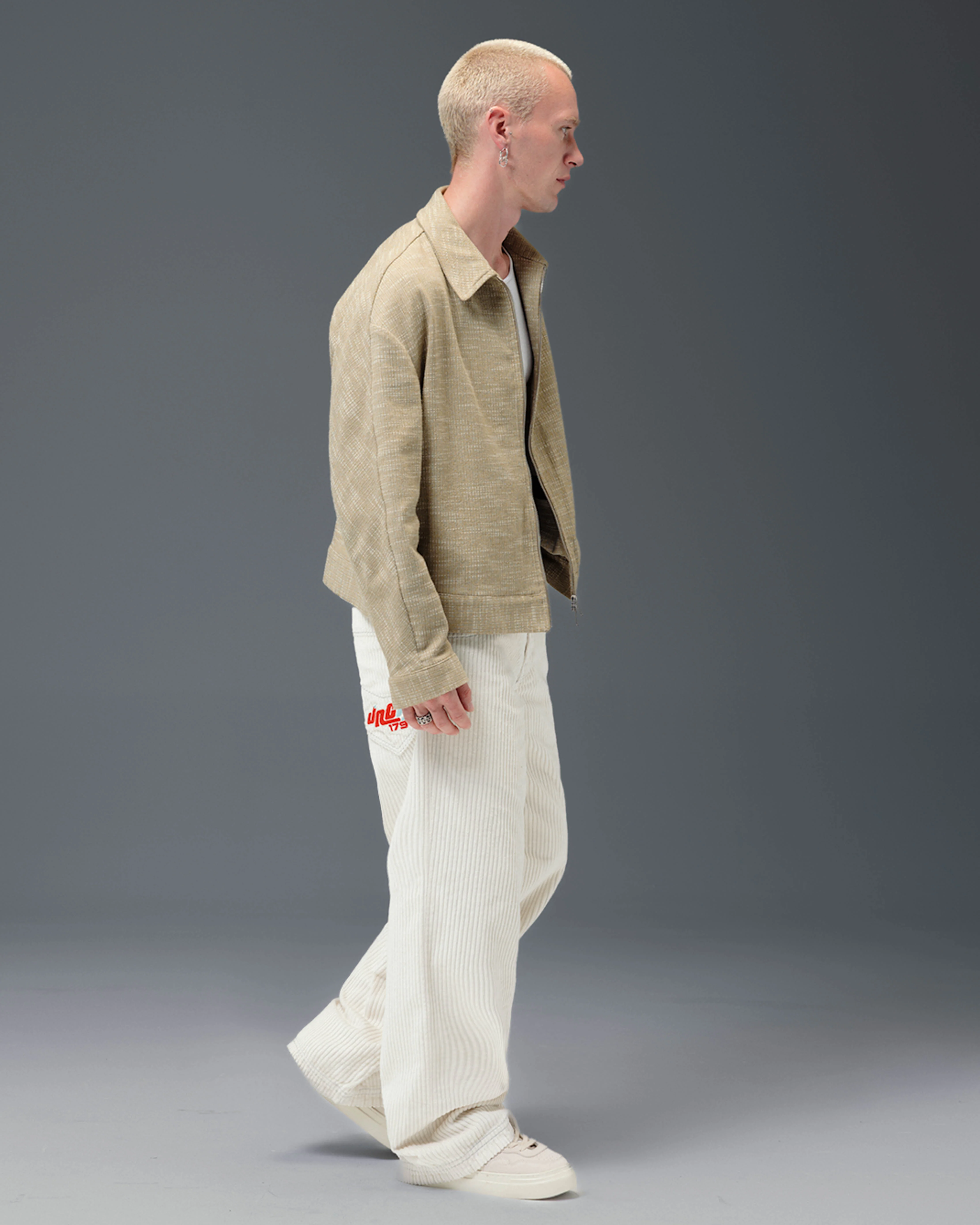 1179 Easy Wide Pipes. 23". 4 Wale Corduroy. Tofu. - Image 7