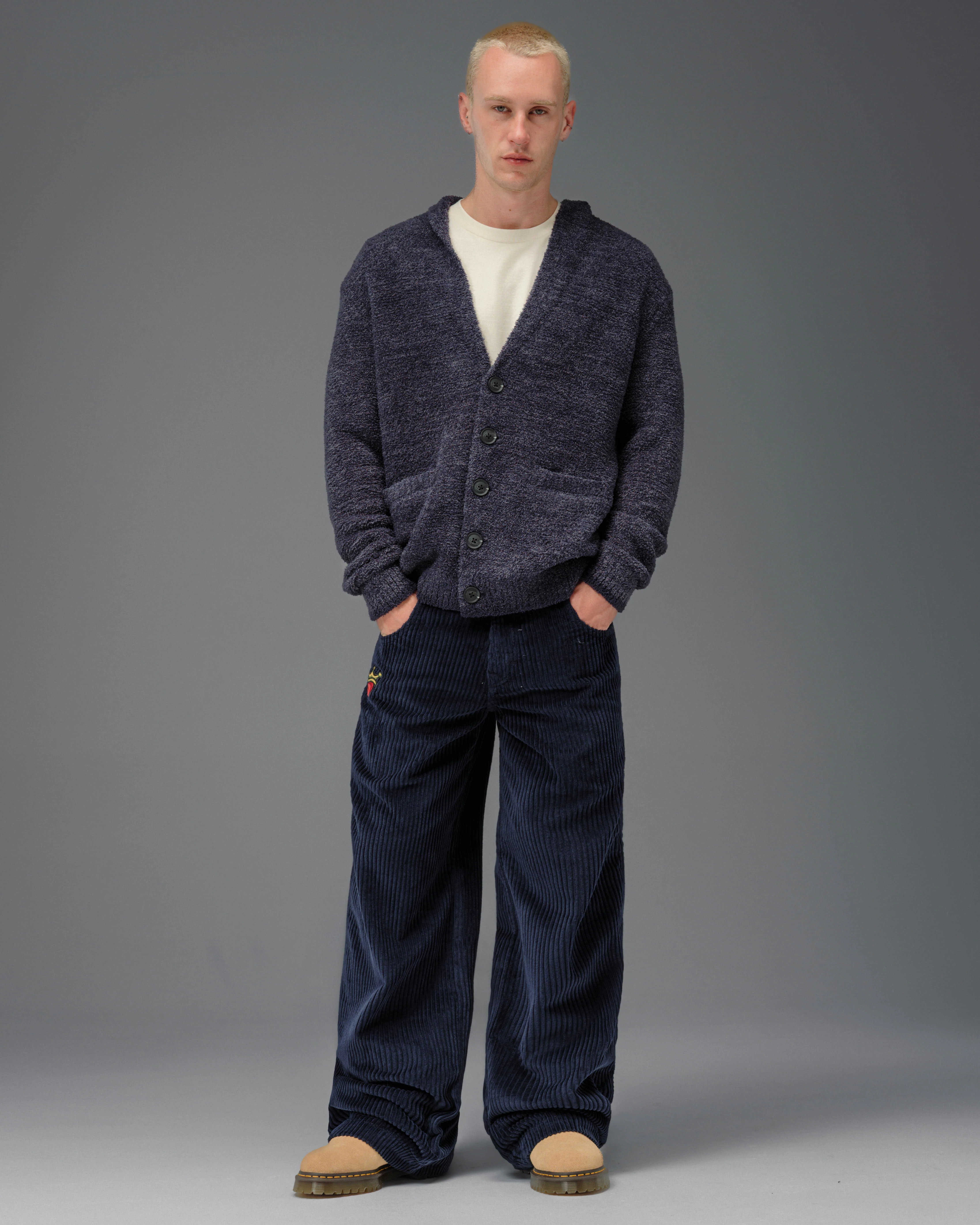 179 Pipes. 23". 4 Wale Corduroy. Navy. - Image 3