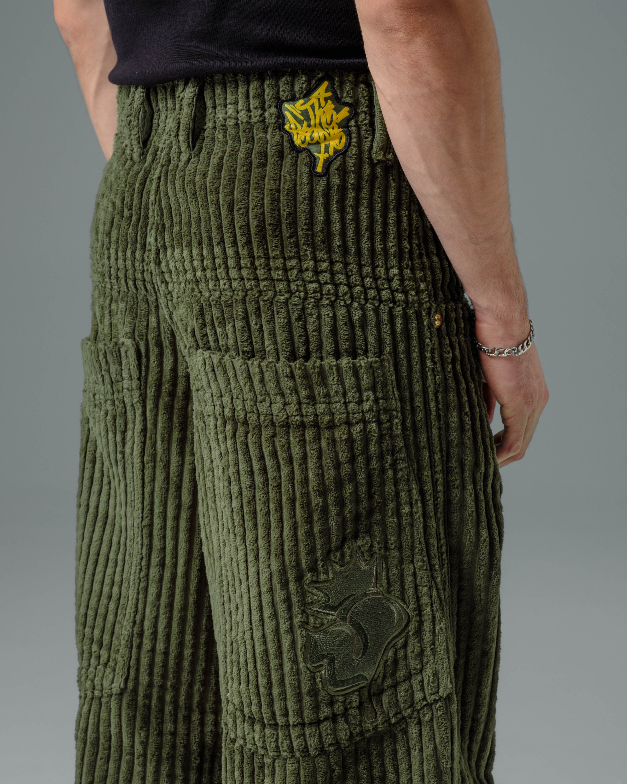 Jester. 26". 2 Wale Corduroy. Moss. - Image 13