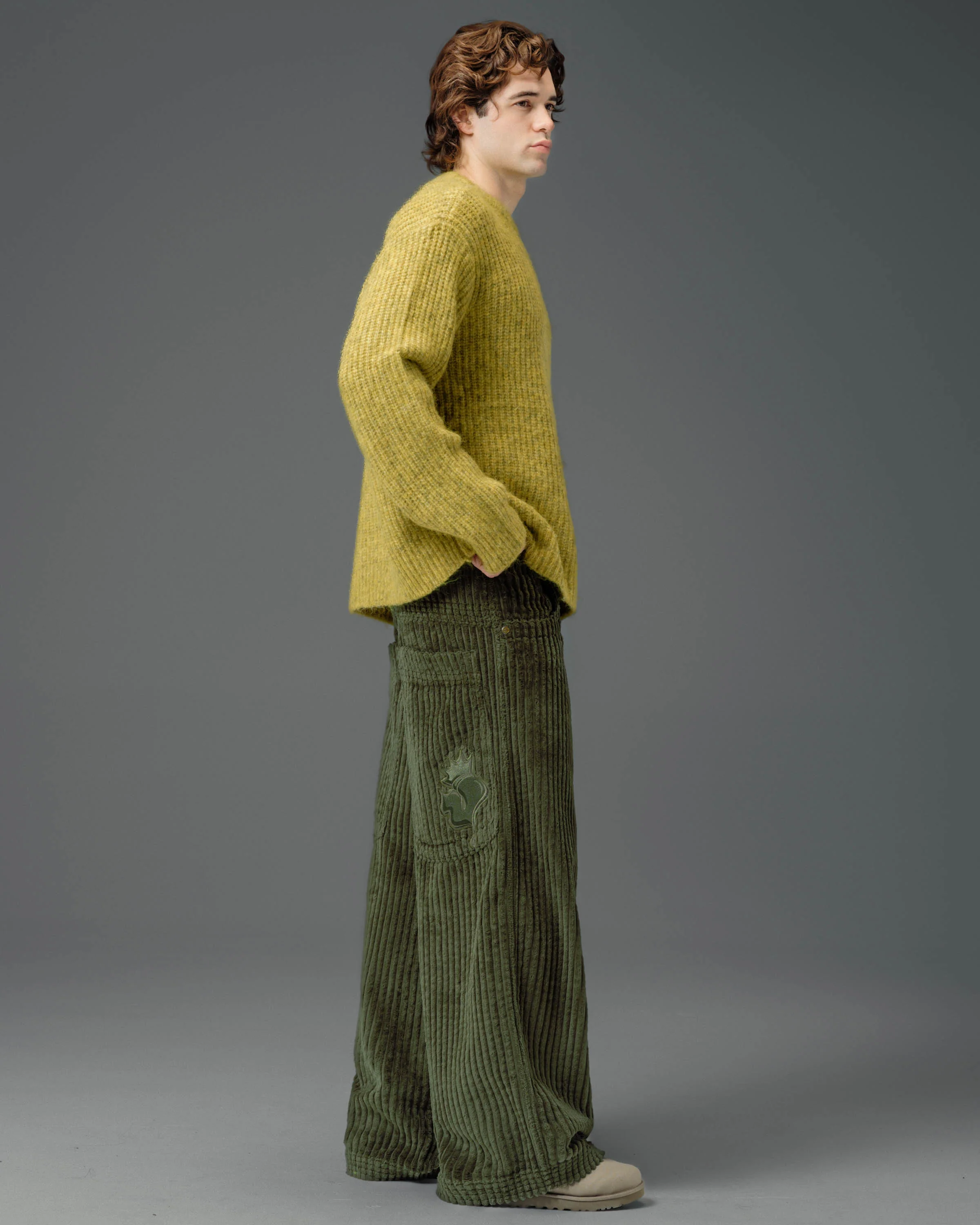 Jester. 26". 2 Wale Corduroy. Moss. - Image 9