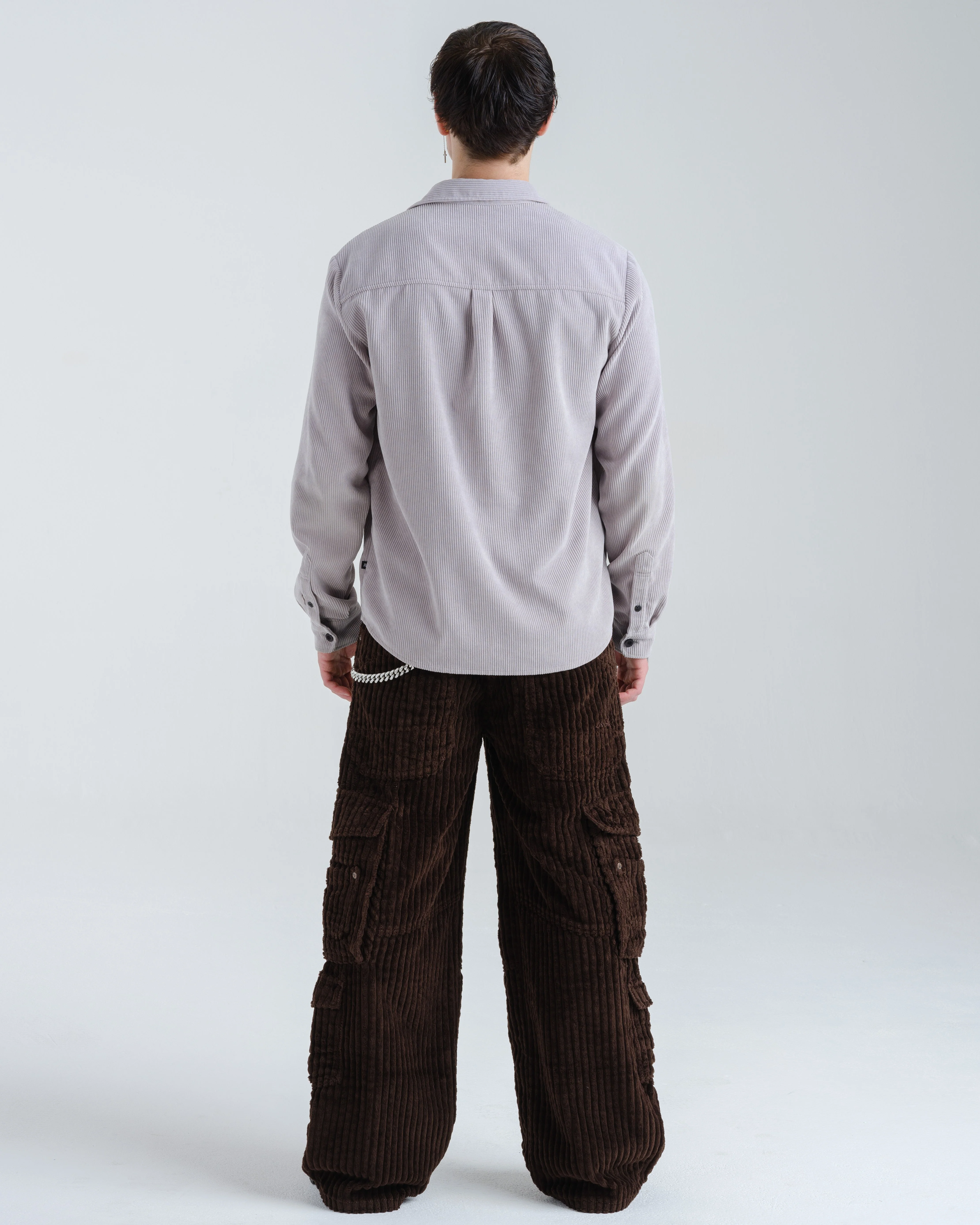 Quad Cargo. 23". 2 Wale Corduroy. Java Brown. - Image 2
