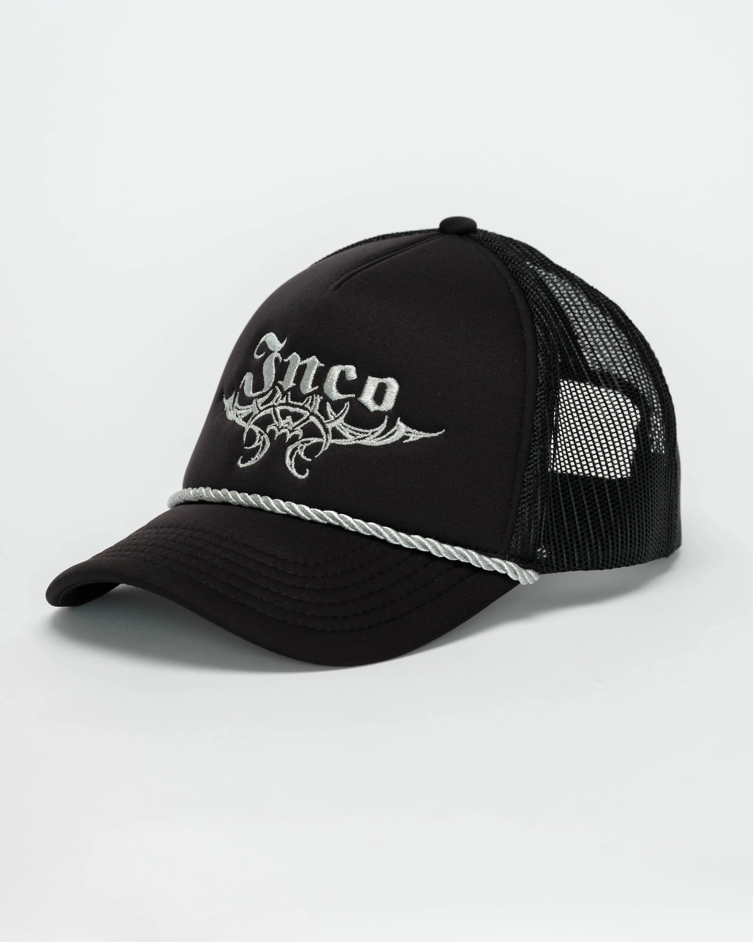 Tribal Trucker Hat. Black/ Silver. - Image 3