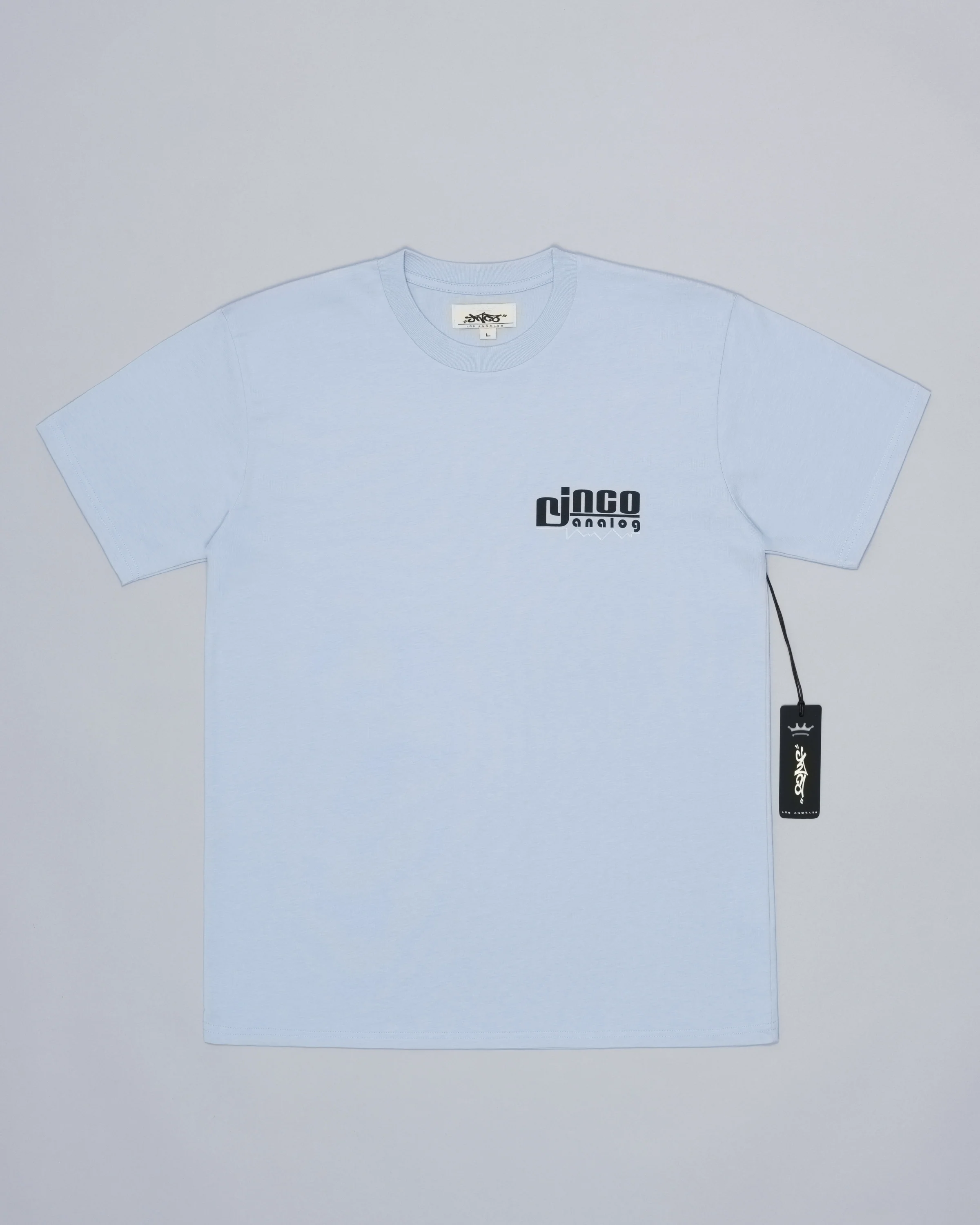 Turntable Tee. Powder Blue. - Image 2