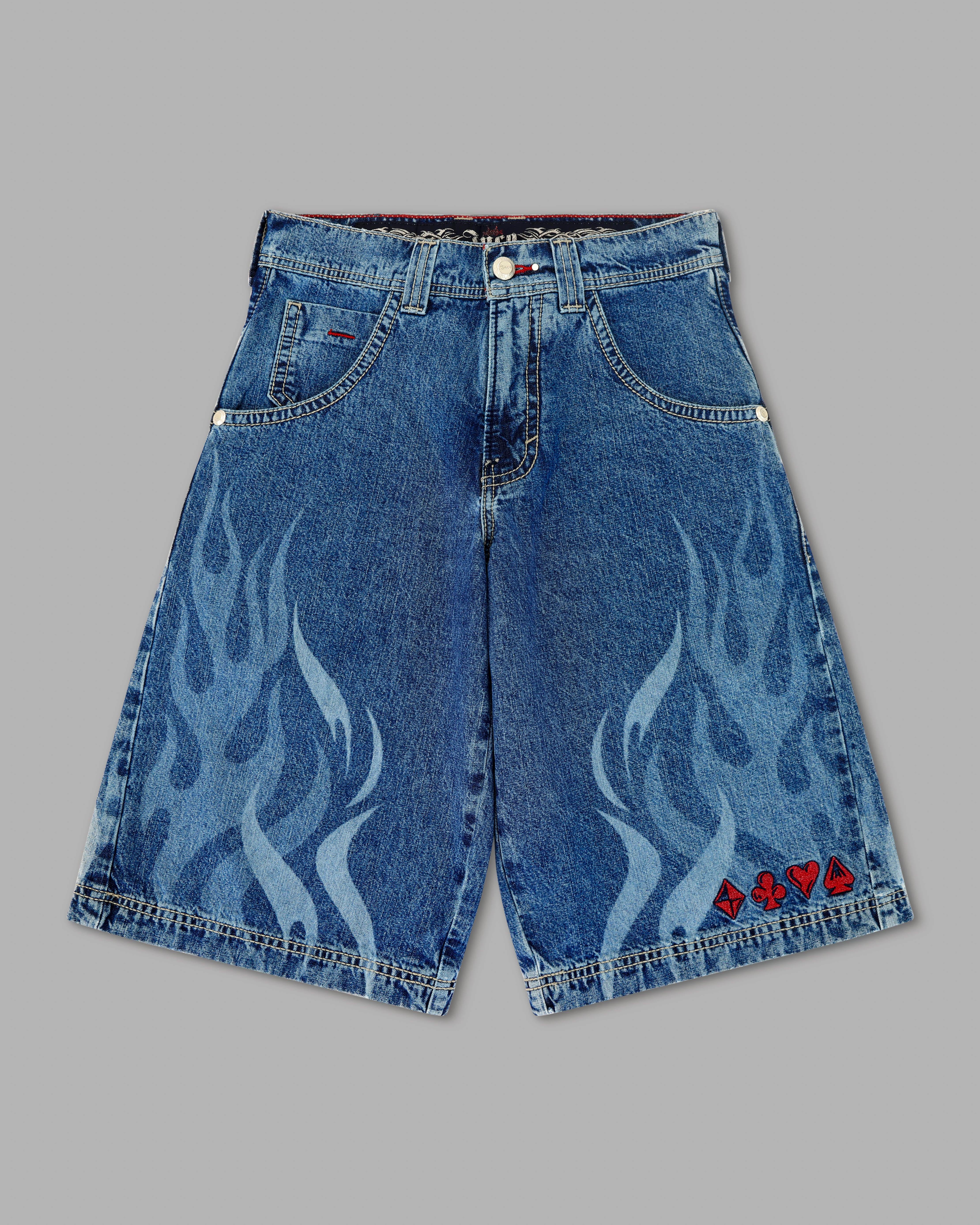 W Rising Flames Shorts. 15" Inseam. Dark Stone. - Image 5