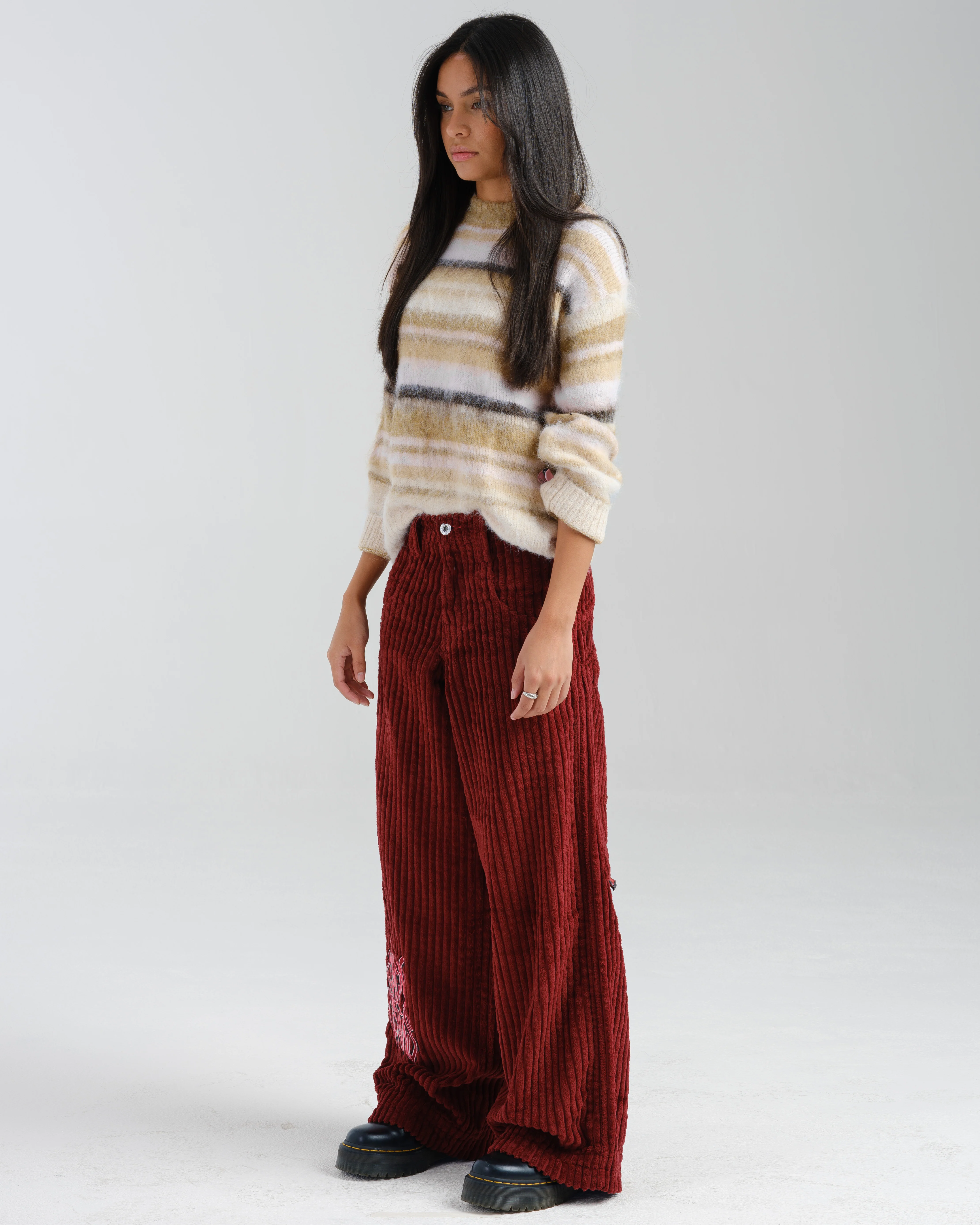 W Rollin. 26". 2 Wale Corduroy. Burgundy. - Image 3