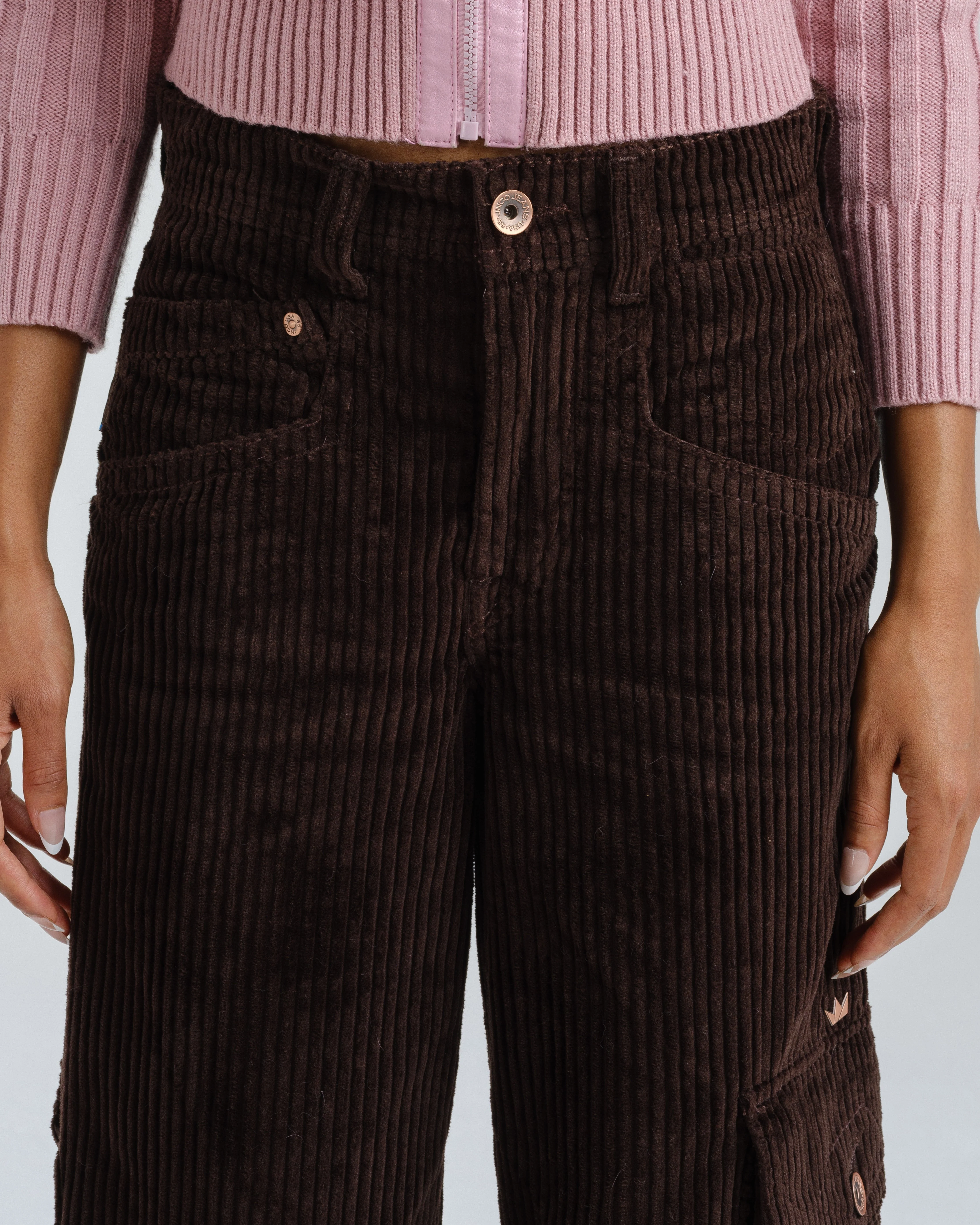 W Torque Cargo Carpenter. 23". 4 Wale Corduroy. Java Brown. - Image 6