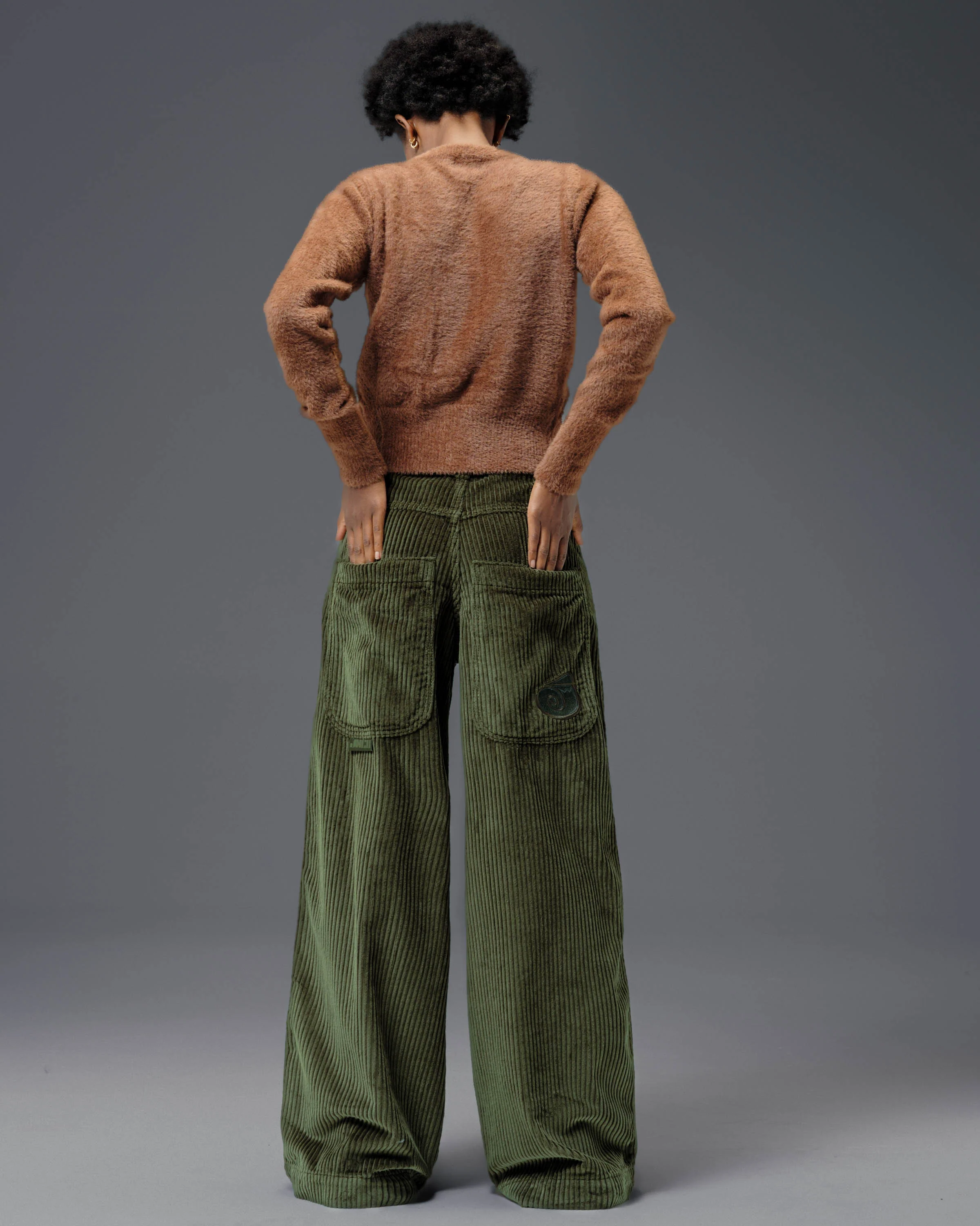 W101 Twin Cannon. 26". 4 Wale Corduroy. Moss. - Image 2