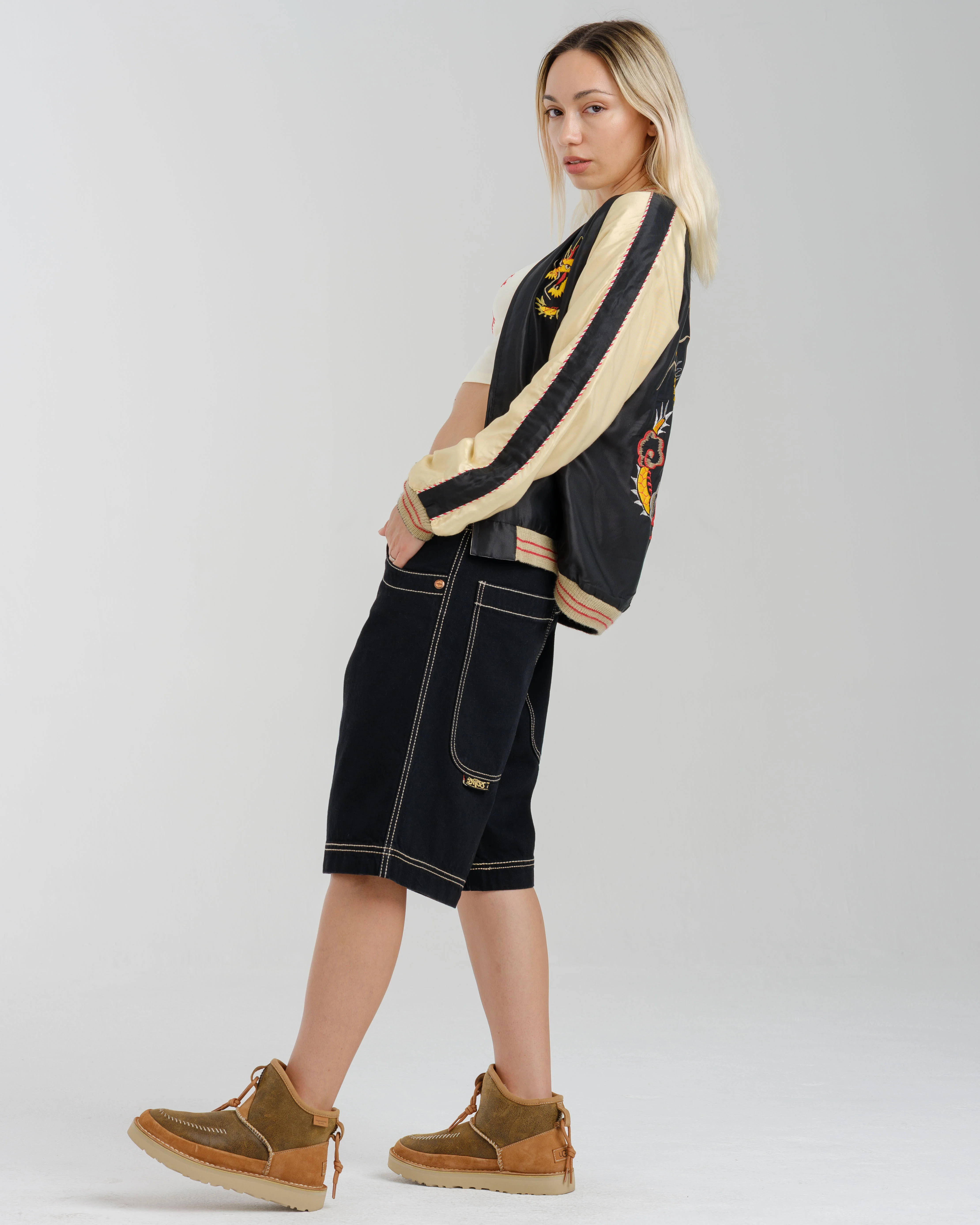 W101 Twin Cannon Shorts. 14". Black/Gold J. - Image 3