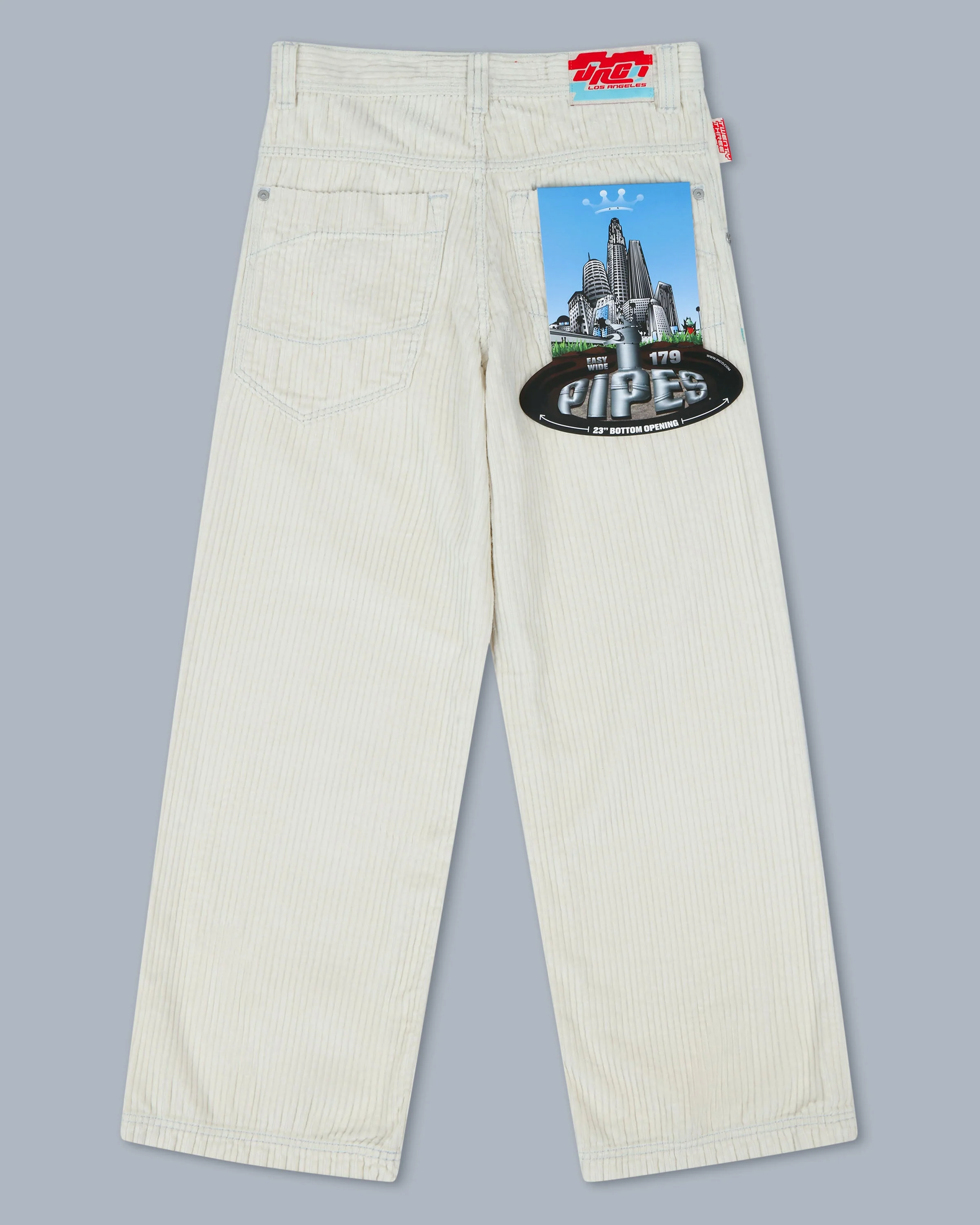 W1179 Easy Wide Pipes. 23". 4 Wale Corduroy. Tofu. - Image 10