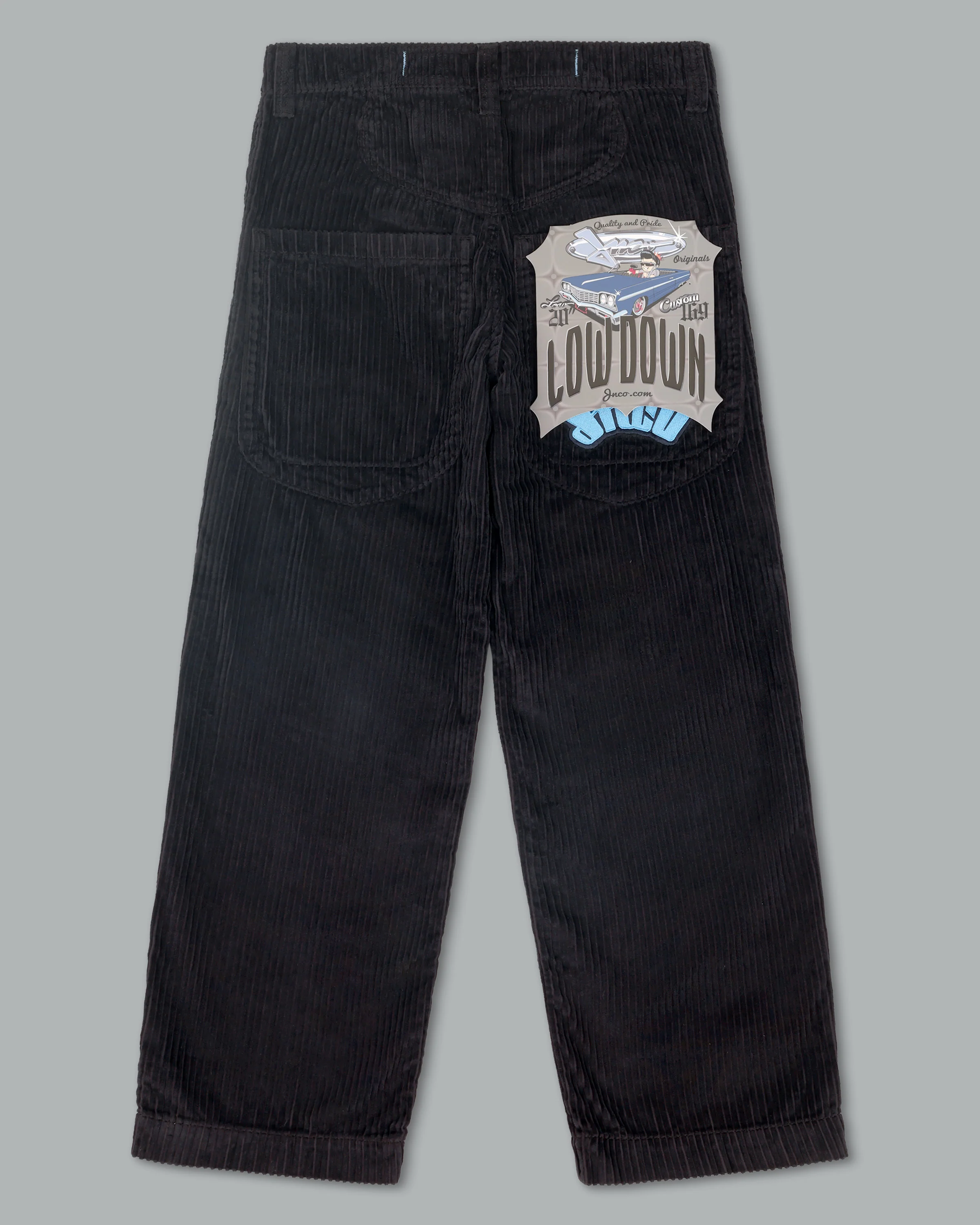 W169 Low Down. 20". 4 Wale Corduroy. Black. - Image 11