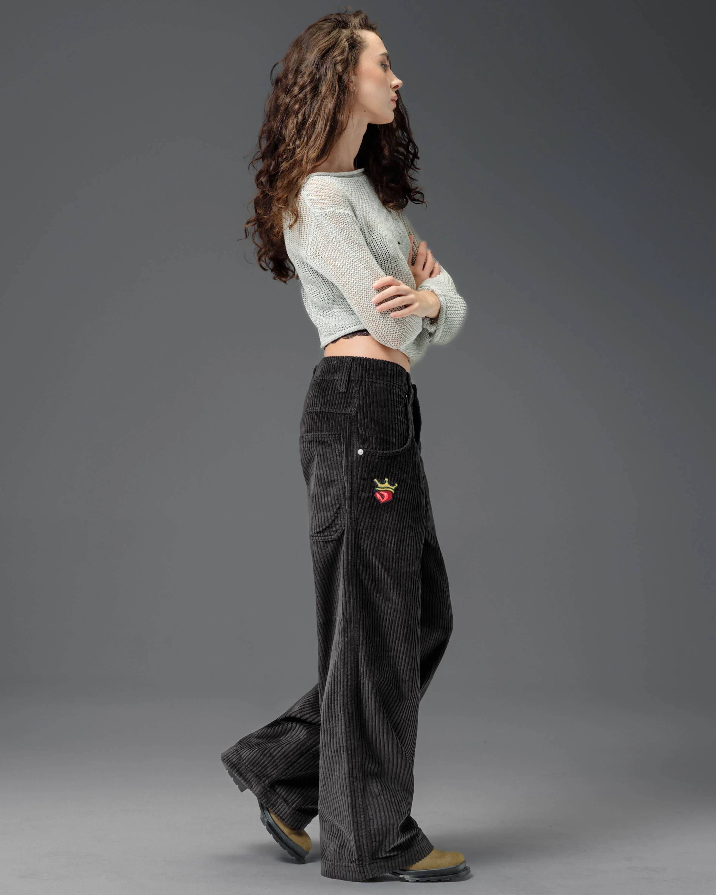 W179 Pipes. 23". 4 Wale Corduroy. Black. - Image 6