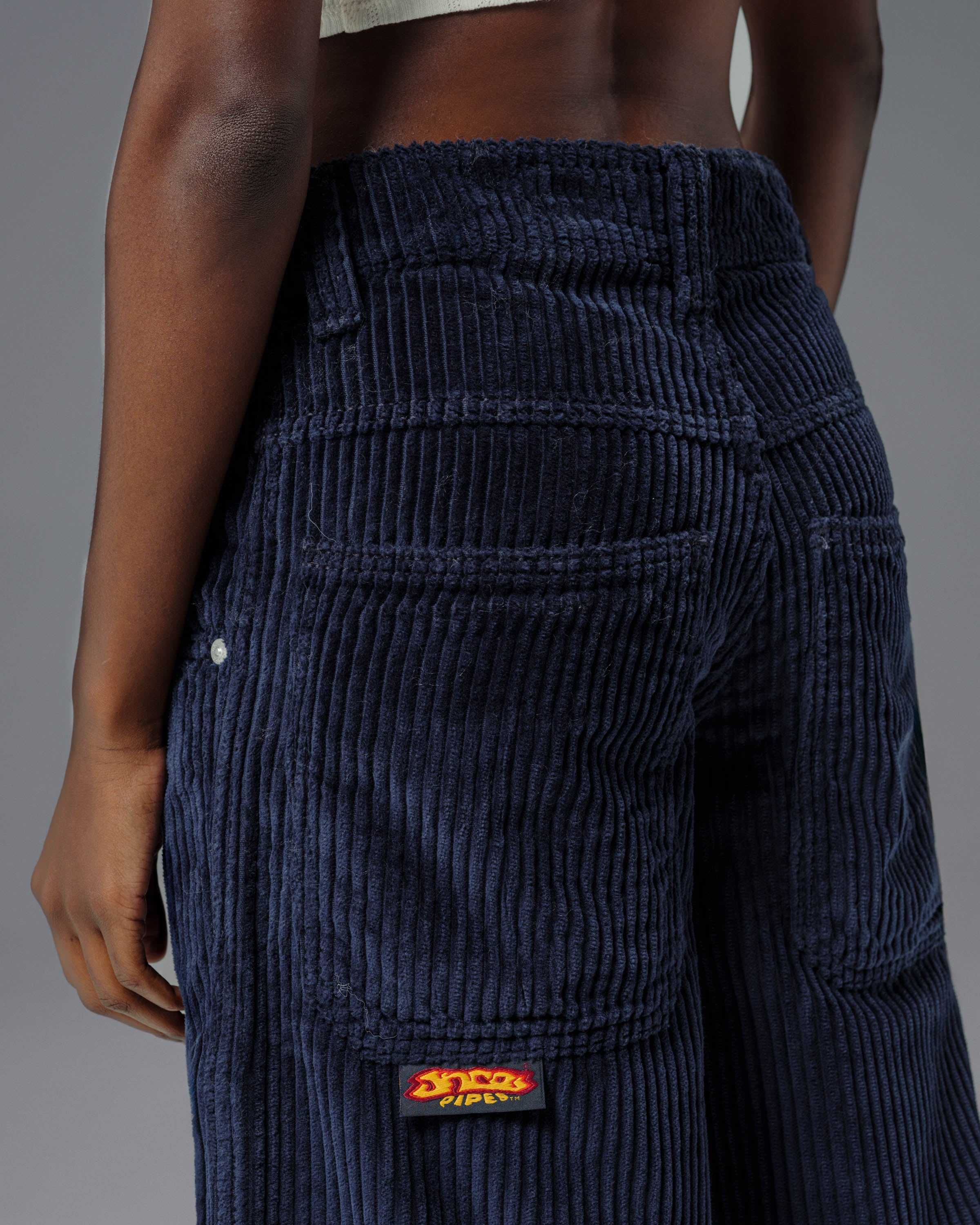 W179 Pipes. 23". 4 Wale Corduroy. Navy. - Image 12