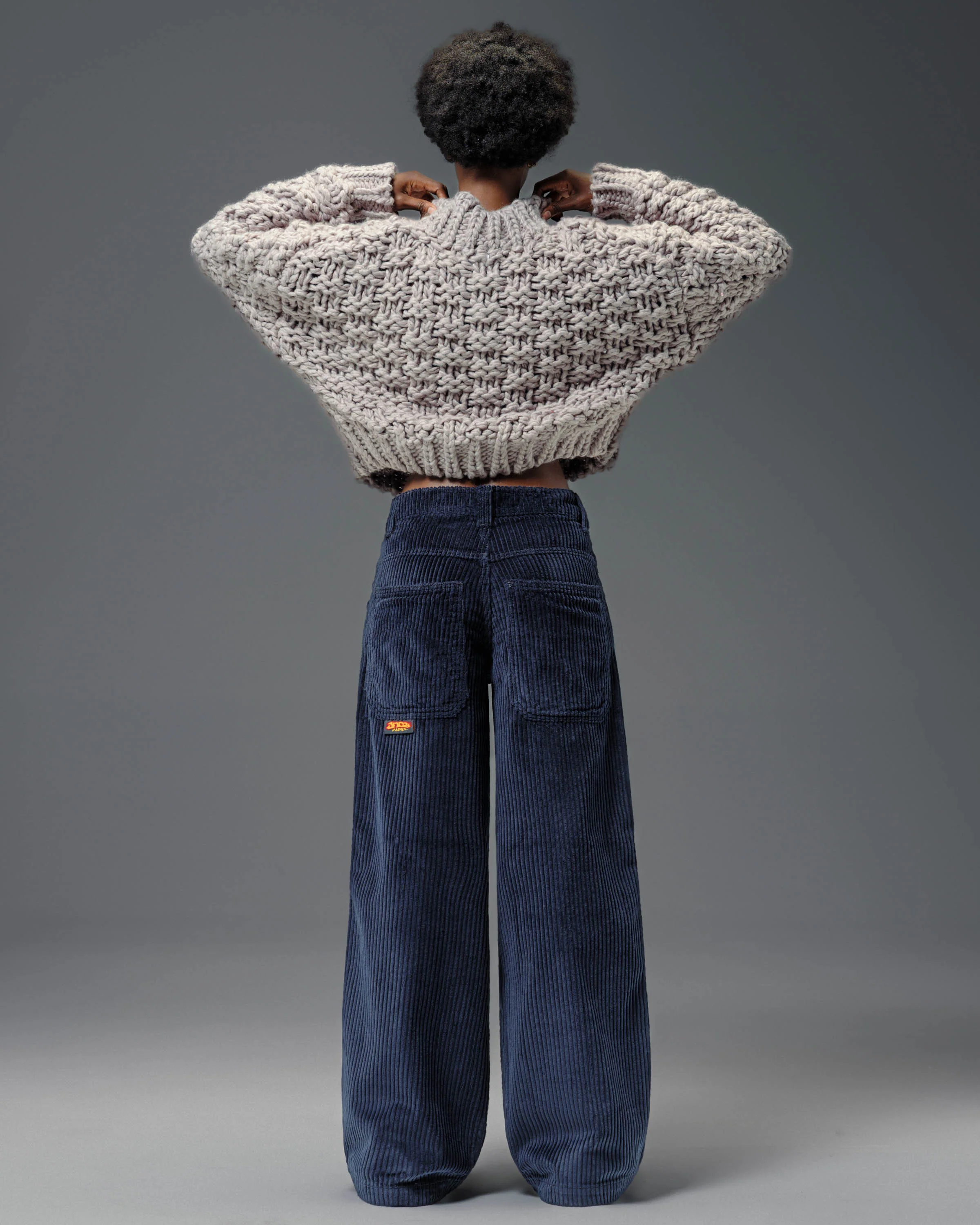 W179 Pipes. 23". 4 Wale Corduroy. Navy. - Image 6