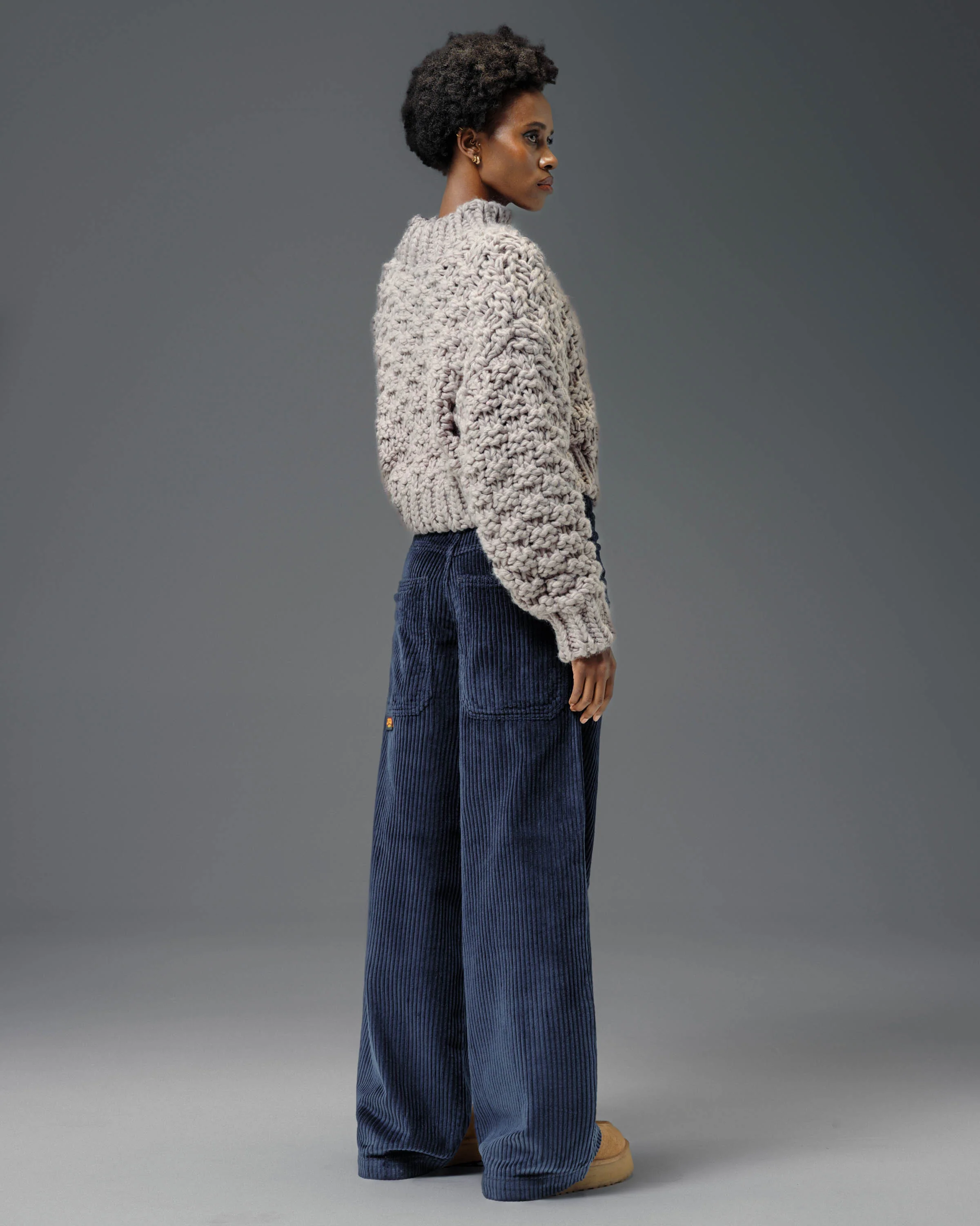 W179 Pipes. 23". 4 Wale Corduroy. Navy. - Image 7