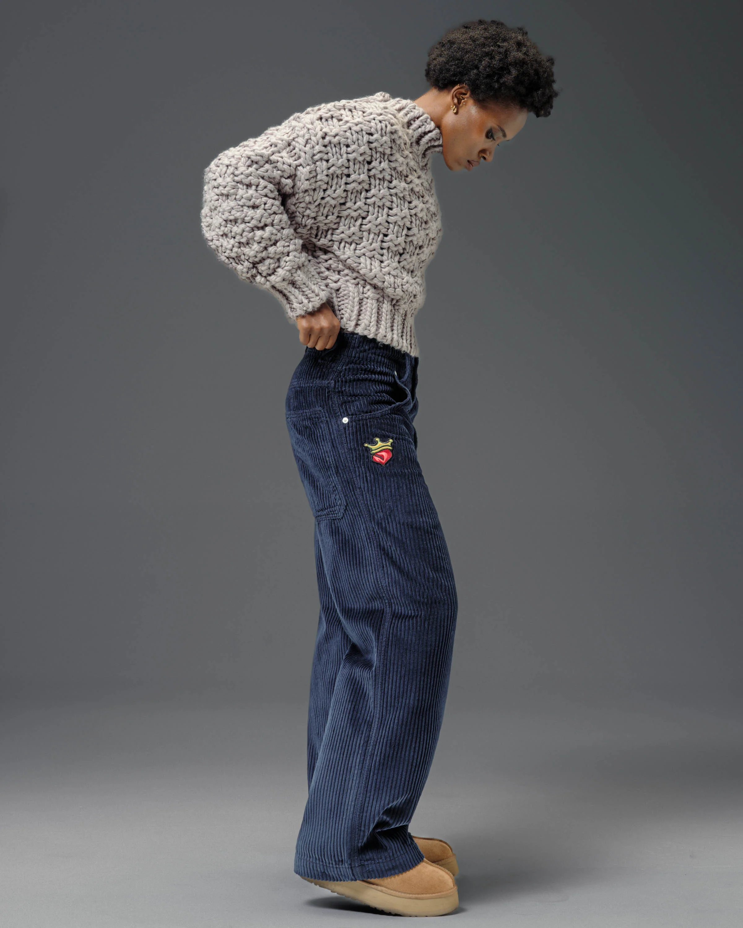 W179 Pipes. 23". 4 Wale Corduroy. Navy. - Image 9