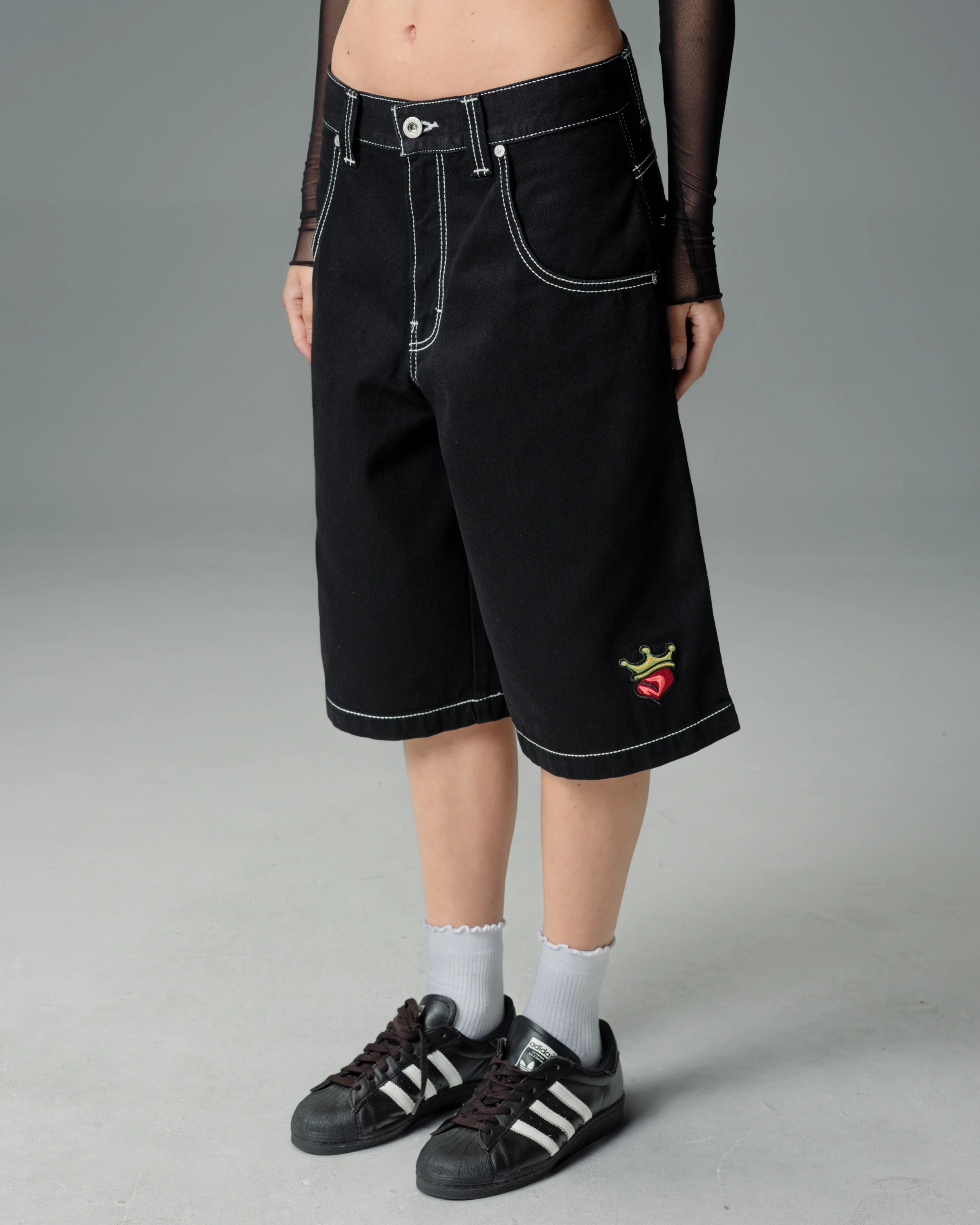 W179 Pipes Shorts. 14" Inseam. Jet Black. - Image 10