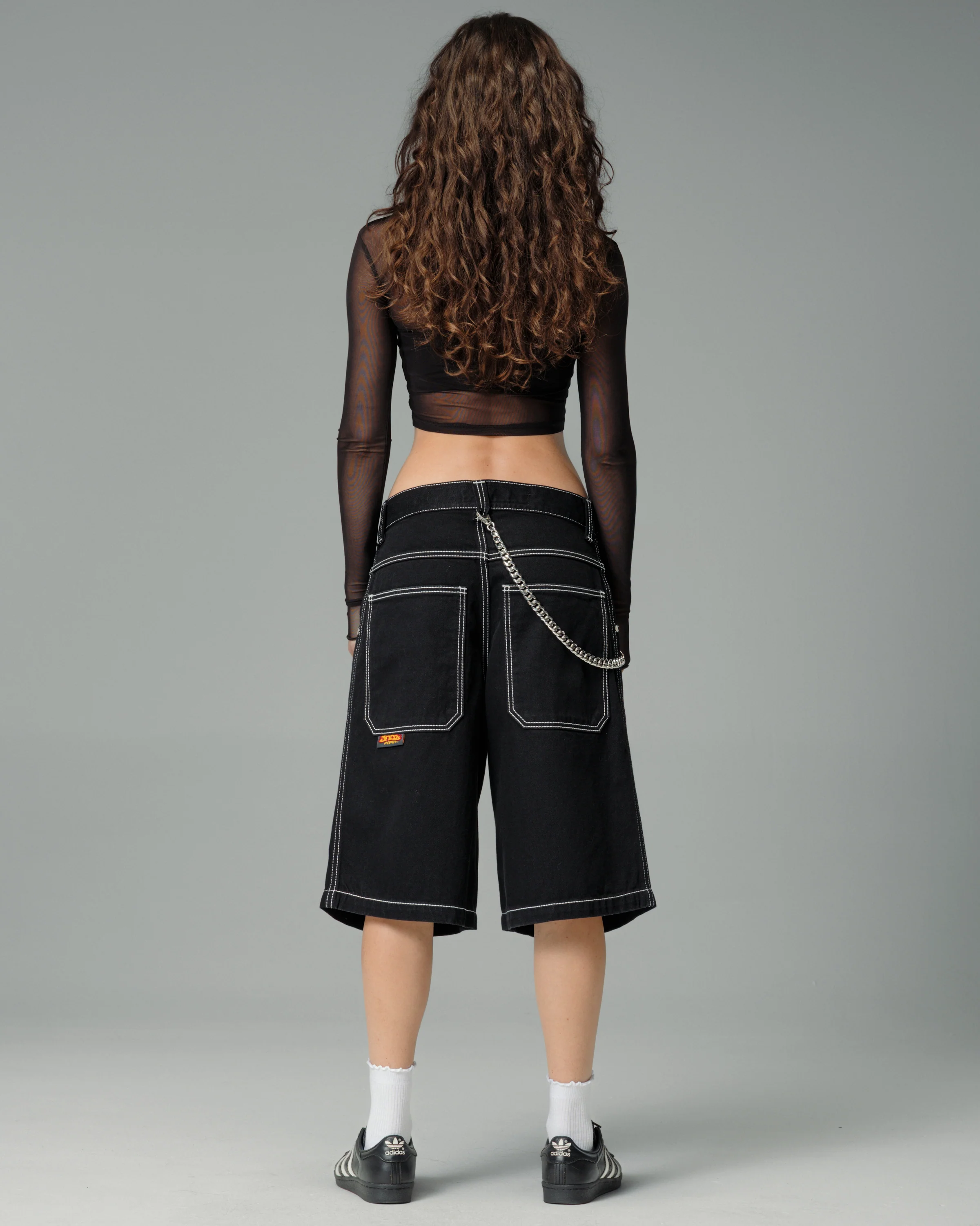 W179 Pipes Shorts. 14" Inseam. Jet Black. - Image 3