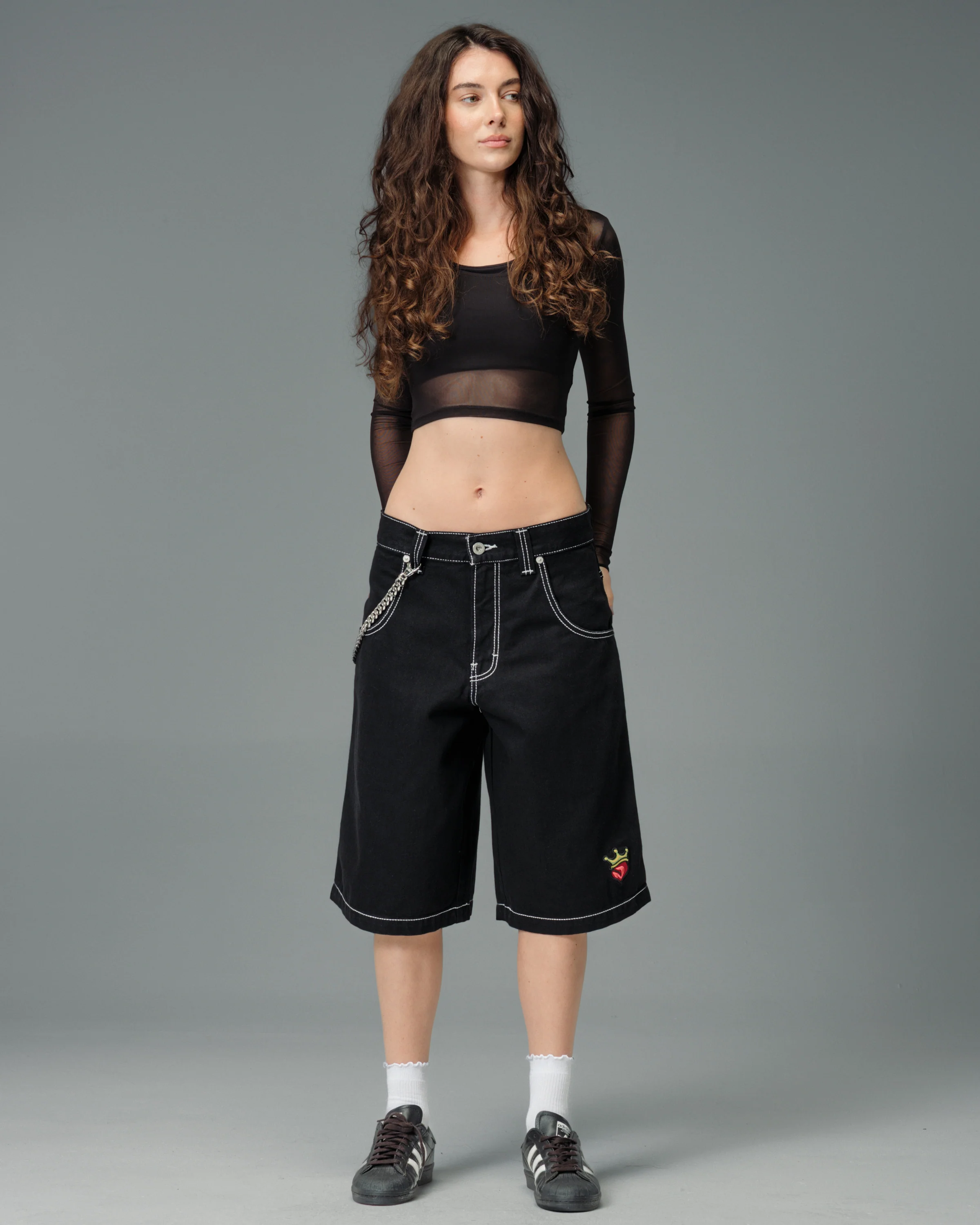 W179 Pipes Shorts. 14" Inseam. Jet Black. - Image 4